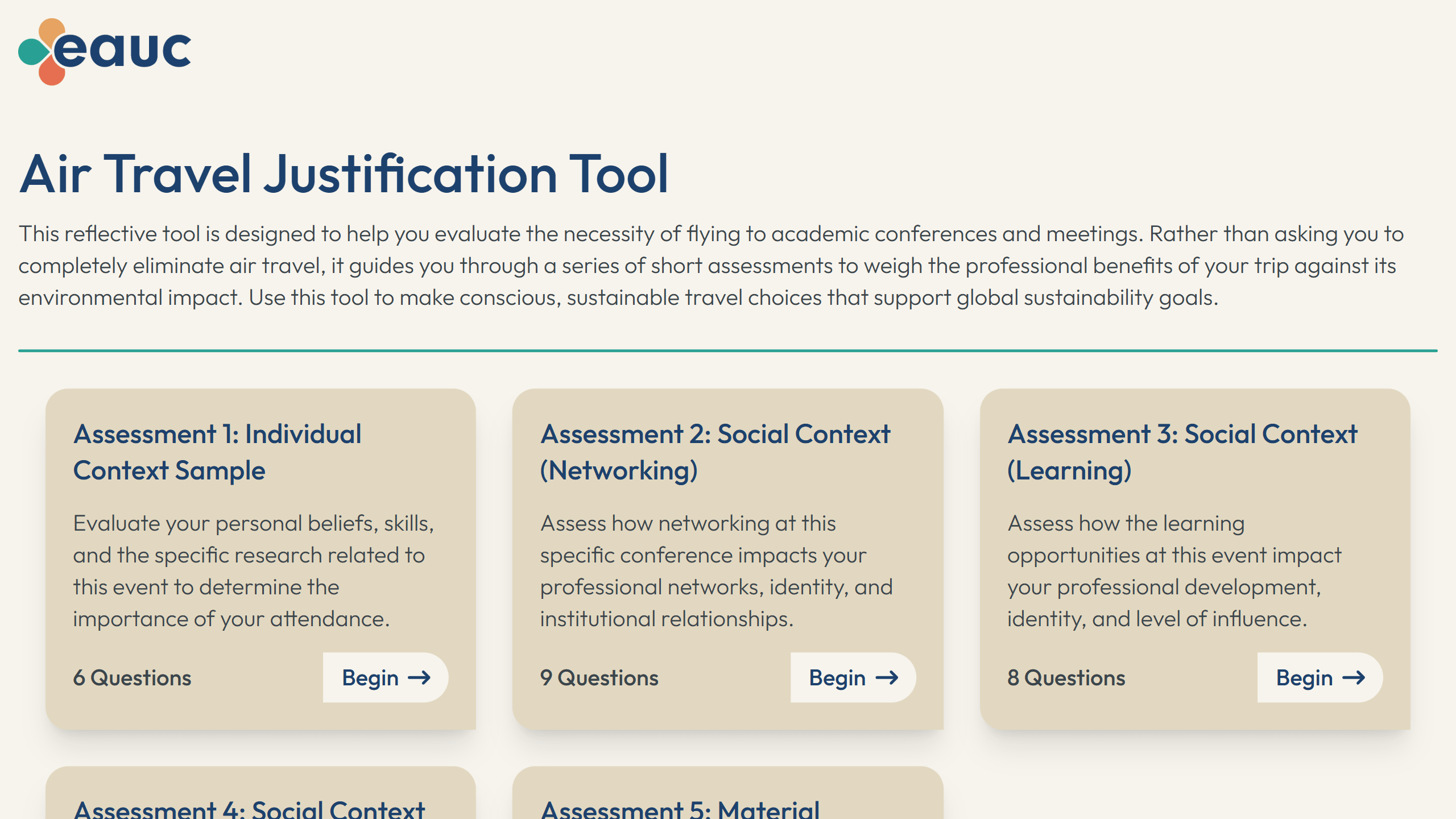 EAUC Air Travel Justification Tool