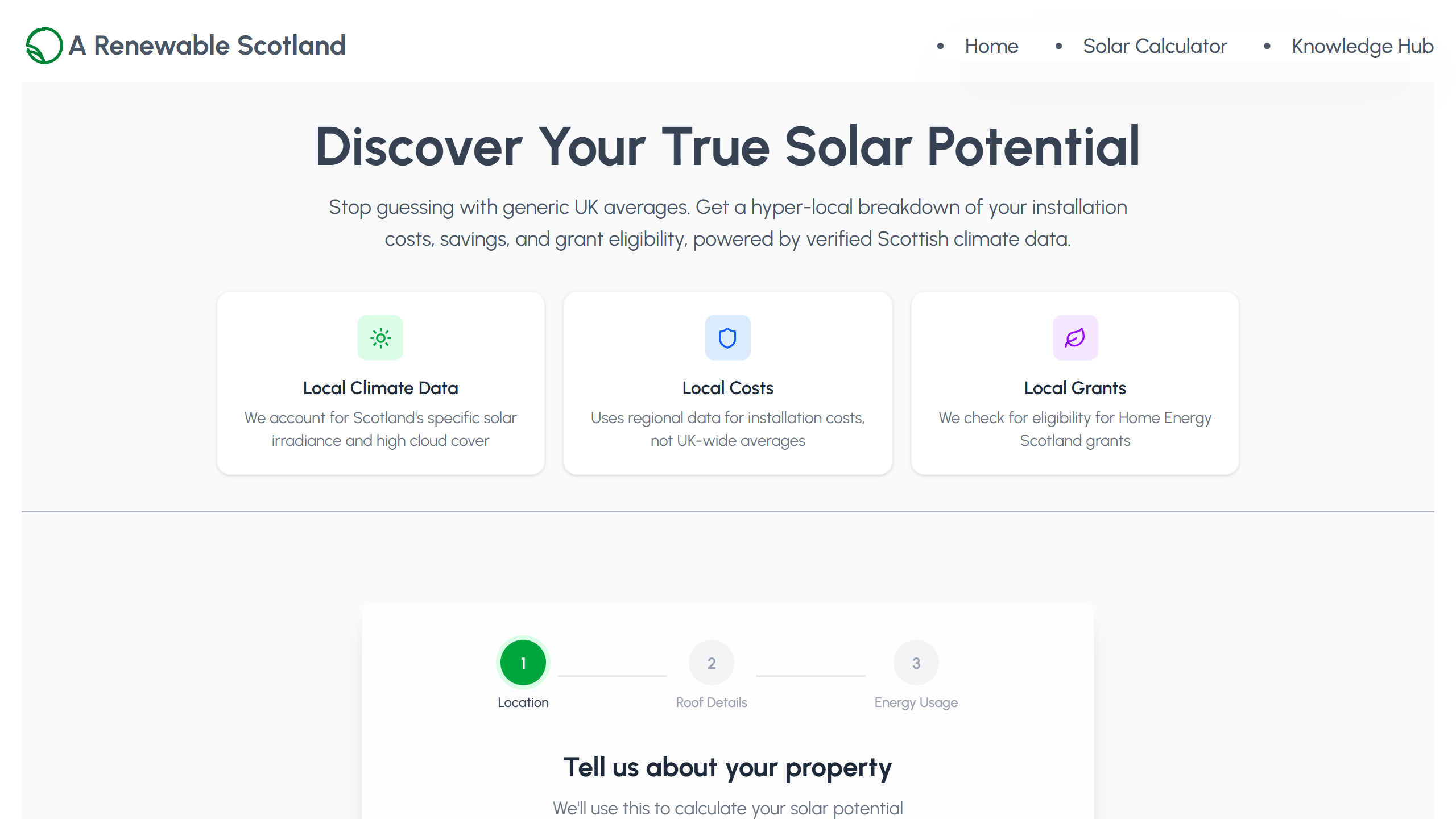 A Renewable Scotland — Solar Calculator