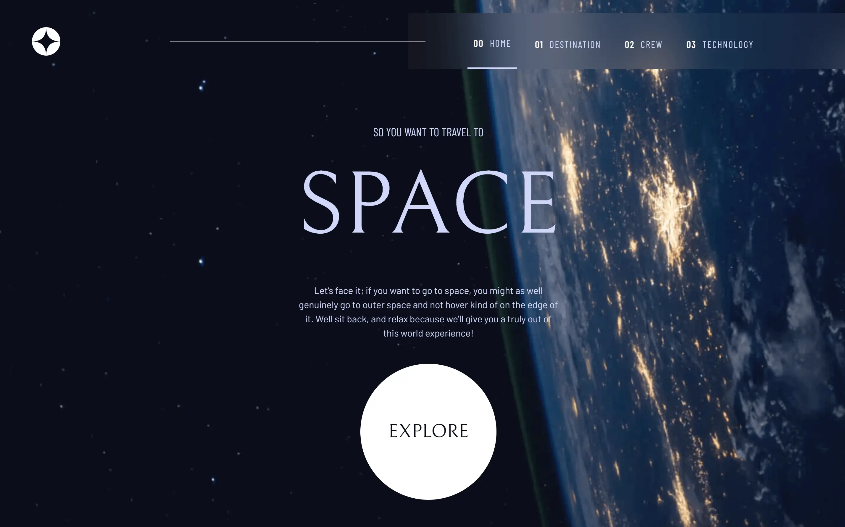 Space Tourism Website